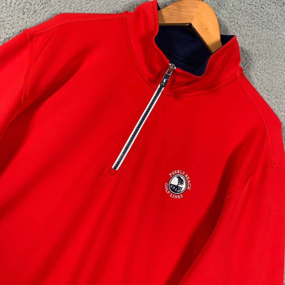 F&G Tech Pebble Beach Pullover Men's XXL 2XL Red 1/4 Zip Golf Fairway & Greene